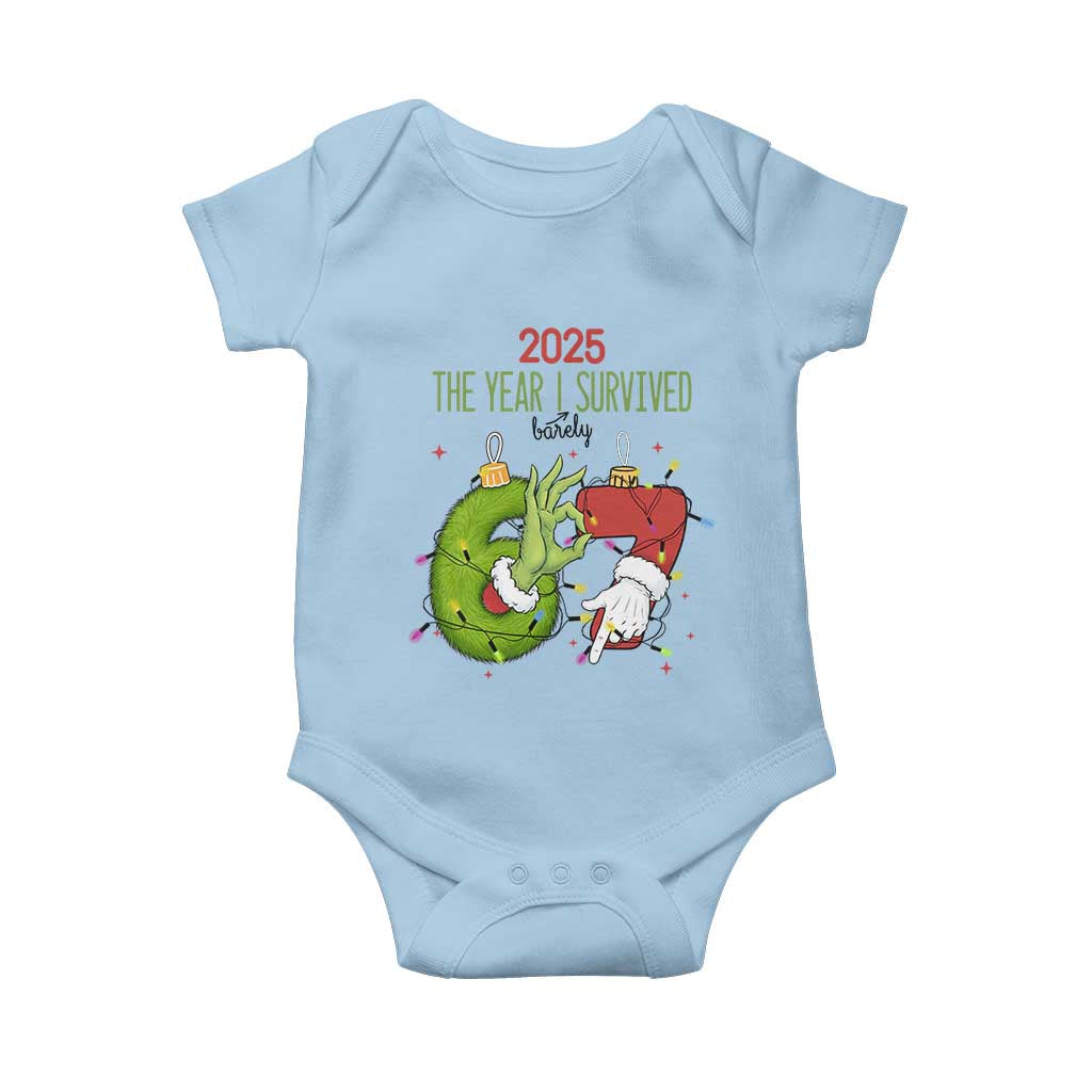 The Year I Survived 67 Six Seven Christmas Meme Baby Onesie TS14 Light Blue Print Your Wear