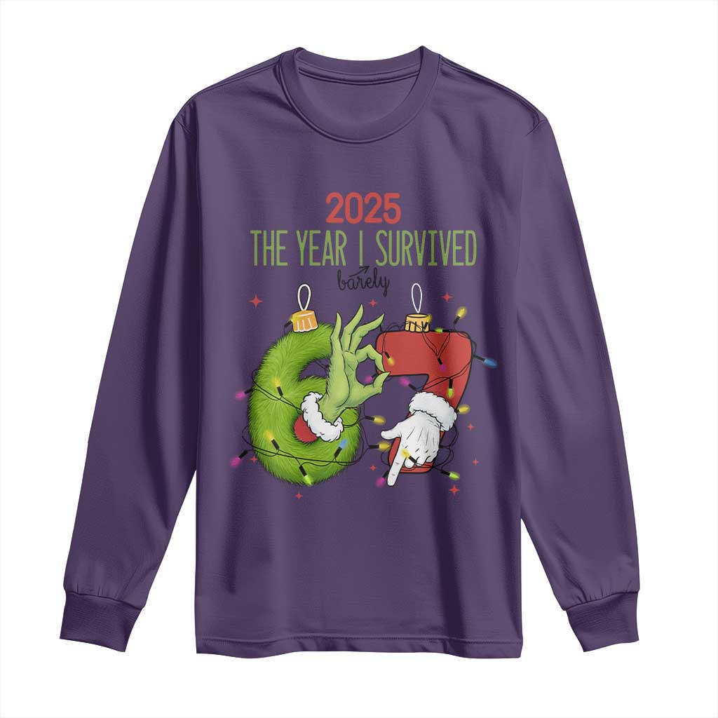 The Year I Survived 67 Six Seven Christmas Meme Long Sleeve Shirt TS14 Purple Print Your Wear