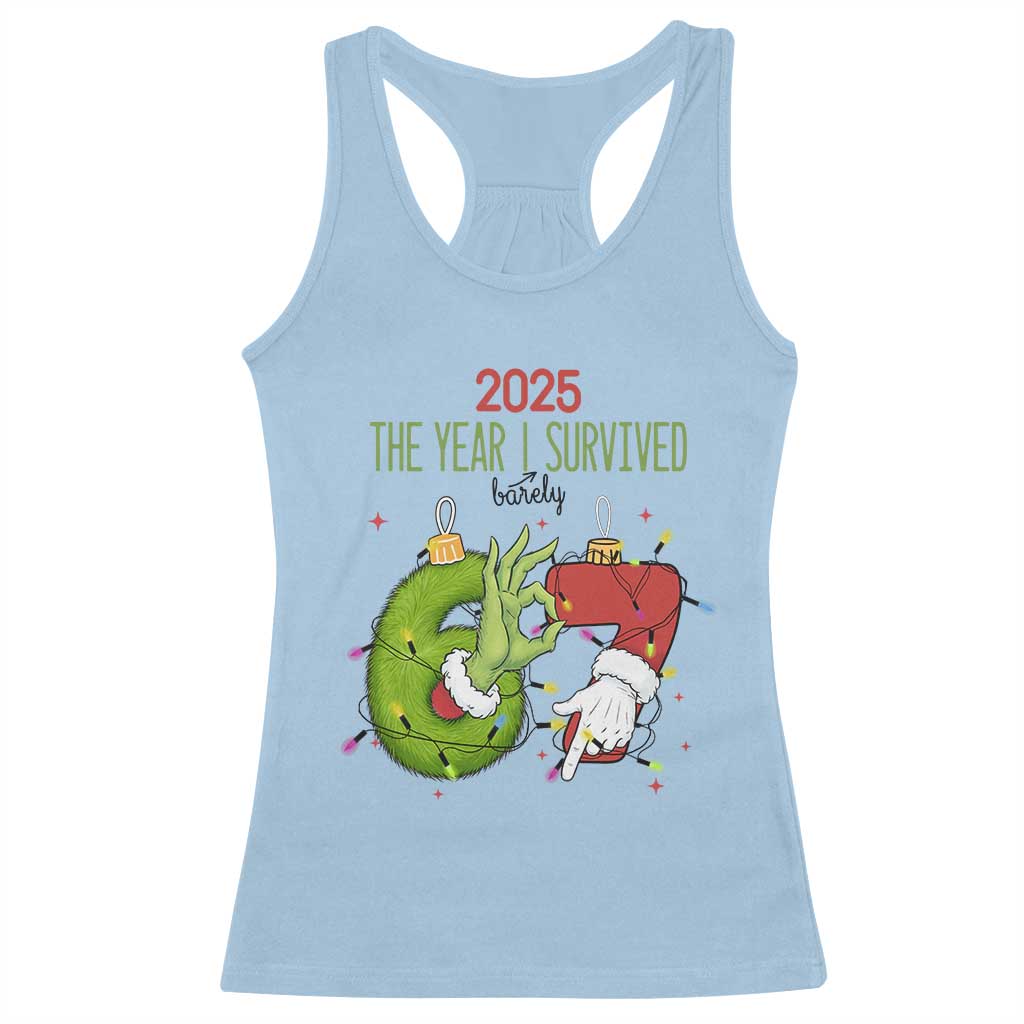 The Year I Survived 67 Six Seven Christmas Meme Racerback Tank Top TS14 Light Blue Print Your Wear