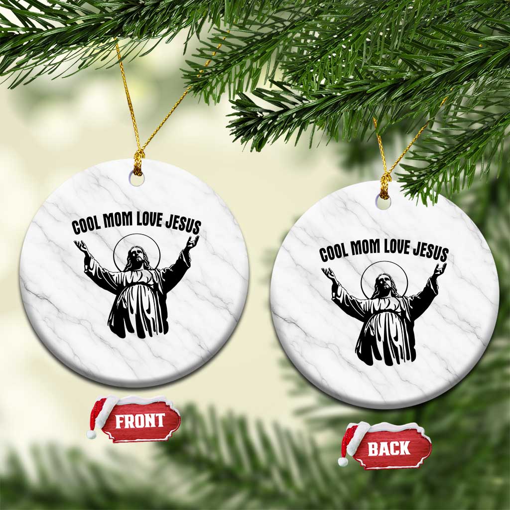 Christian Mom Faith Ceramic Ornament Cool Mom Love Jesus TS14 1pc White Marble Print Your Wear