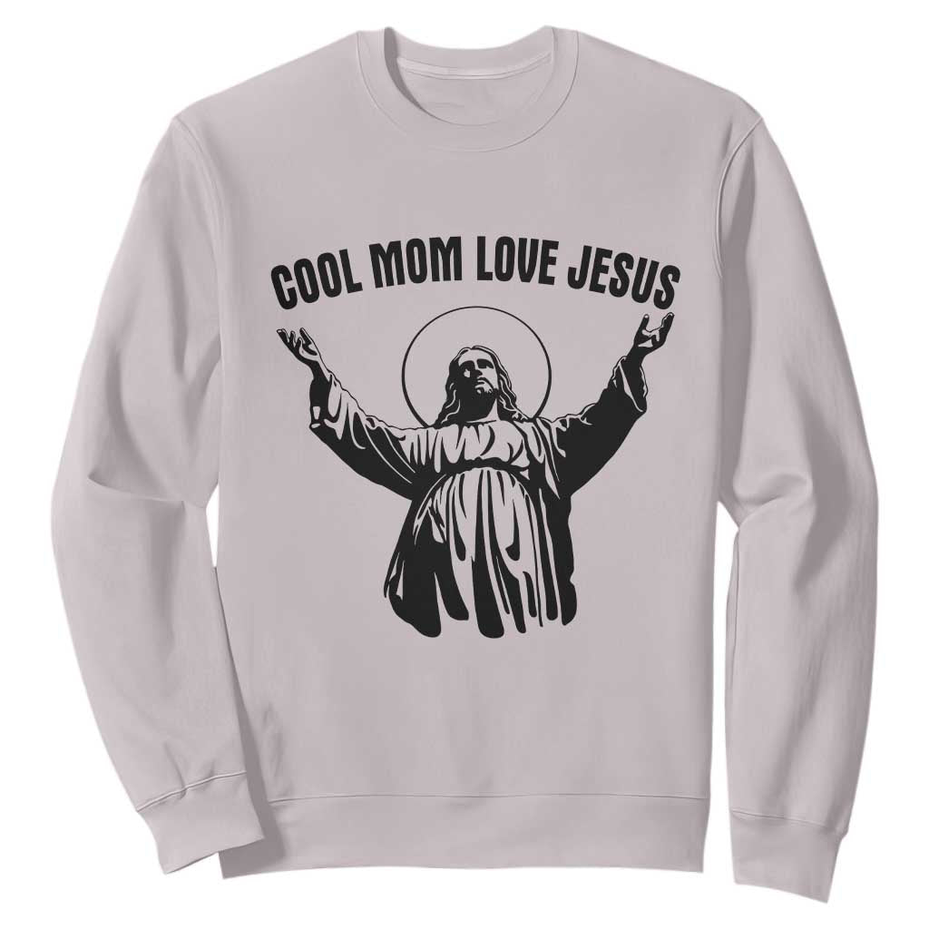 Christian Mom Faith Sweatshirt Cool Mom Love Jesus TS14 Ice Gray Print Your Wear