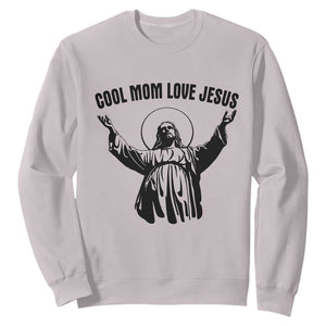 Christian Mom Faith Sweatshirt Cool Mom Love Jesus TS14 Ice Gray Print Your Wear