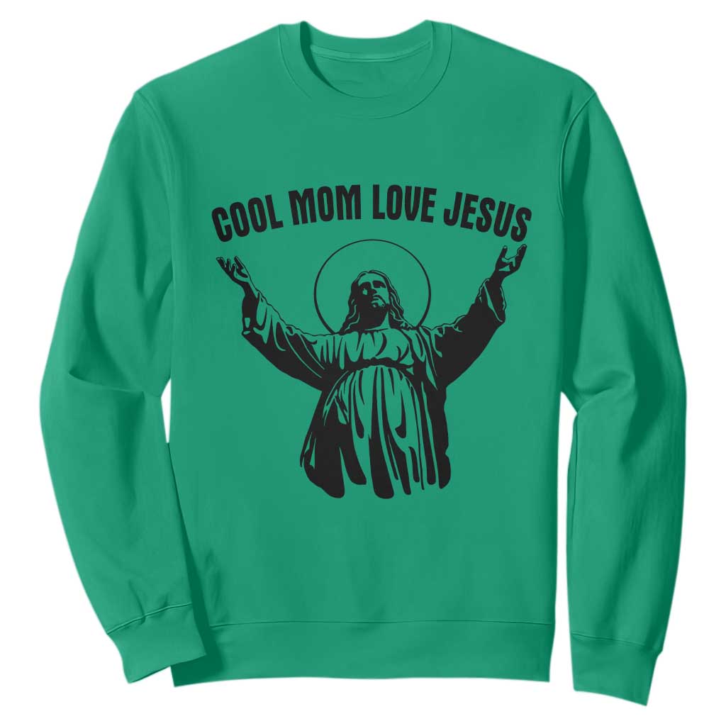 Christian Mom Faith Sweatshirt Cool Mom Love Jesus TS14 Irish Green Print Your Wear