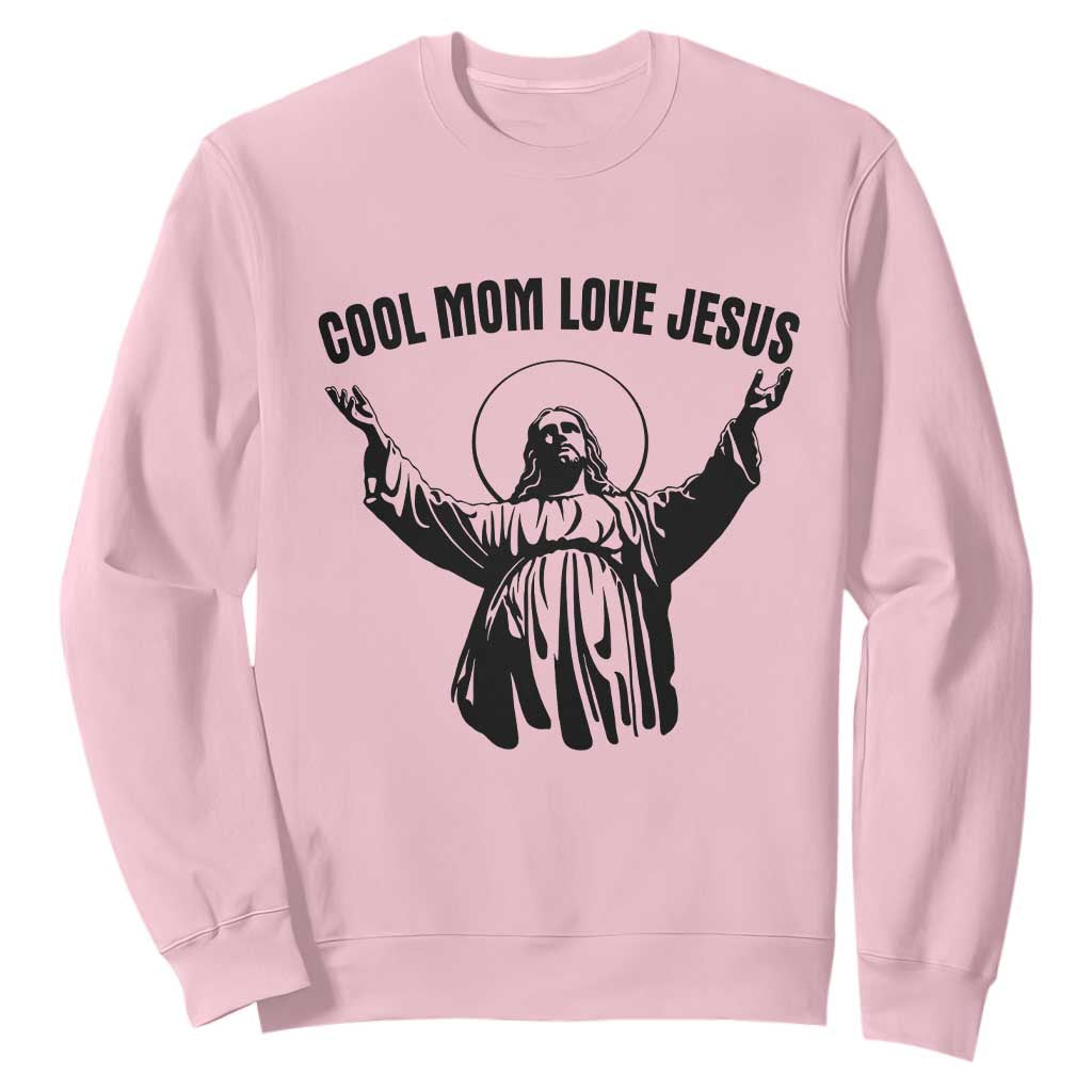 Christian Mom Faith Sweatshirt Cool Mom Love Jesus TS14 Light Pink Print Your Wear
