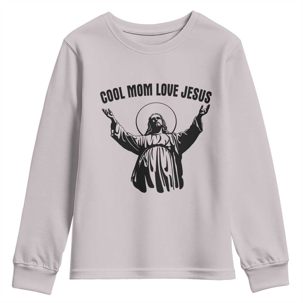 Christian Mom Faith Youth Sweatshirt Cool Mom Love Jesus TS14 Ice Gray Print Your Wear