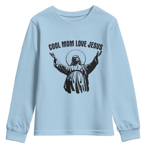 Christian Mom Faith Youth Sweatshirt Cool Mom Love Jesus TS14 Light Blue Print Your Wear