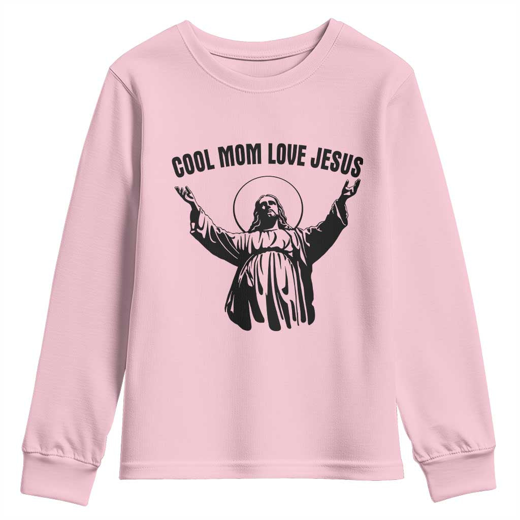 Christian Mom Faith Youth Sweatshirt Cool Mom Love Jesus TS14 Light Pink Print Your Wear