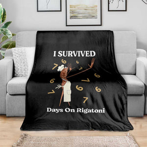 Marcus The Worm Meme Throw Blanket I Survived 67 Days On Rigatoni TS14 Print Your Wear