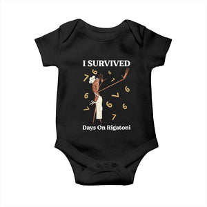 Marcus The Worm Meme Baby Onesie I Survived 67 Days On Rigatoni TS14 Black Print Your Wear