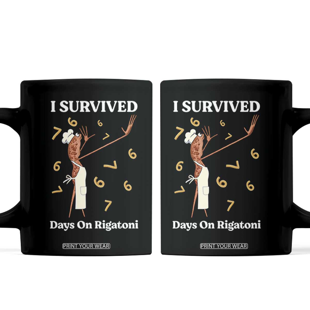 Marcus The Worm Meme Coffee Mug I Survived 67 Days On Rigatoni TS14 Black Print Your Wear