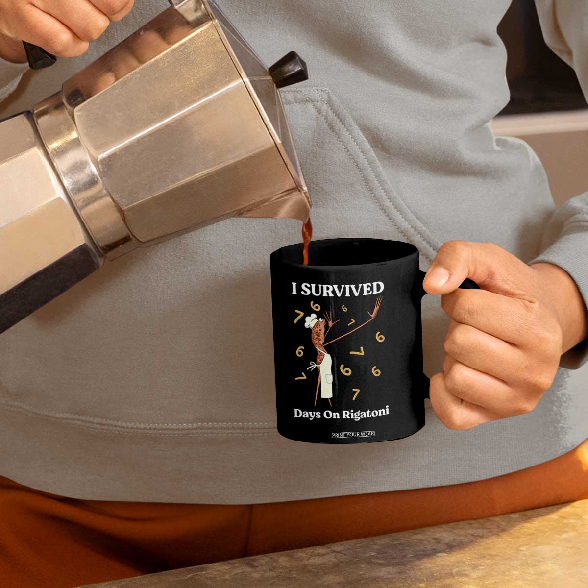 Marcus The Worm Meme Coffee Mug I Survived 67 Days On Rigatoni TS14 Print Your Wear