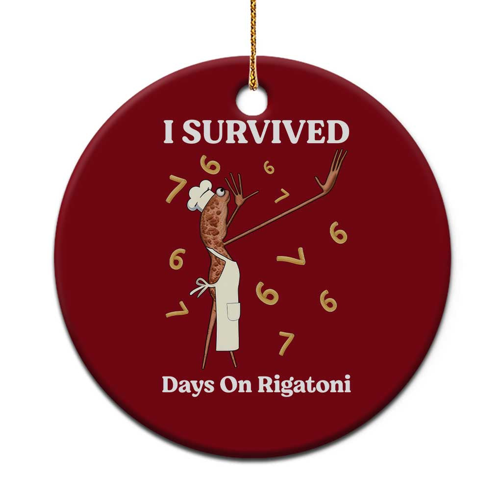 Marcus The Worm Meme Ceramic Ornament I Survived 67 Days On Rigatoni TS14 1pc Red Print Your Wear