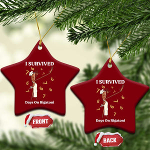 Marcus The Worm Meme Ceramic Ornament I Survived 67 Days On Rigatoni TS14 Print Your Wear