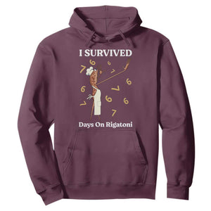 Marcus The Worm Meme Hoodie I Survived 67 Days On Rigatoni TS14 Maroon Print Your Wear