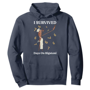 Marcus The Worm Meme Hoodie I Survived 67 Days On Rigatoni TS14 Navy Print Your Wear