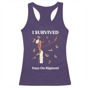 Marcus The Worm Meme Racerback Tank Top I Survived 67 Days On Rigatoni TS14 Purple Print Your Wear