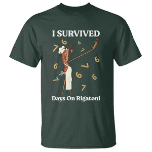 Marcus The Worm Meme T Shirt I Survived 67 Days On Rigatoni TS14 Dark Forest Green Print Your Wear