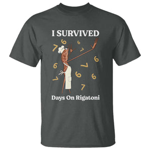 Marcus The Worm Meme T Shirt I Survived 67 Days On Rigatoni TS14 Dark Heather Print Your Wear