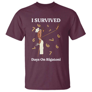 Marcus The Worm Meme T Shirt I Survived 67 Days On Rigatoni TS14 Maroon Print Your Wear