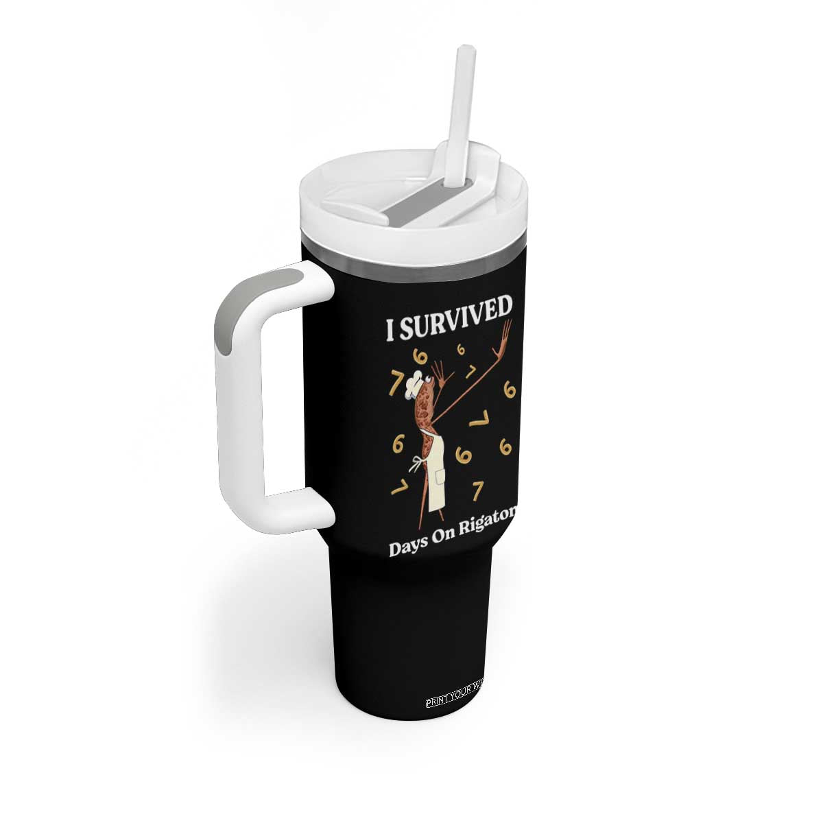 Marcus The Worm Meme Tumbler With Handle I Survived 67 Days On Rigatoni TS14 Print Your Wear