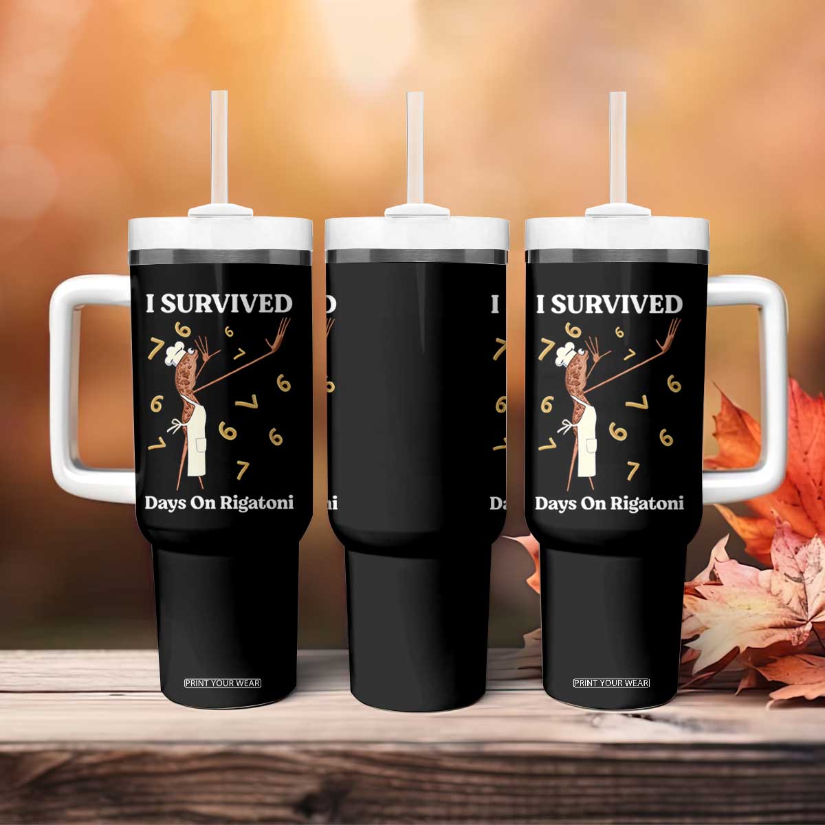 Marcus The Worm Meme Tumbler With Handle I Survived 67 Days On Rigatoni TS14 Print Your Wear