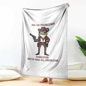 Cowboy Frog Meme Throw Blanket Funny Me No Problemo Narrator TS14 Print Your Wear
