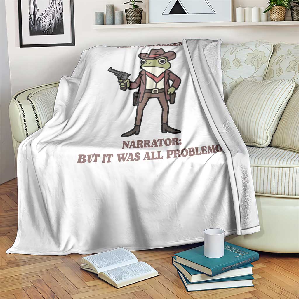 Cowboy Frog Meme Throw Blanket Funny Me No Problemo Narrator TS14 Print Your Wear