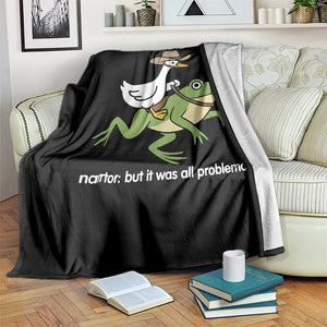Cowboy Goose Meme Throw Blanket Funny Frog Me No Problemo Narrator TS14 Print Your Wear