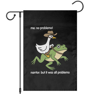 Cowboy Goose Meme Garden Flag Funny Frog Me No Problemo Narrator TS14 Black Print Your Wear