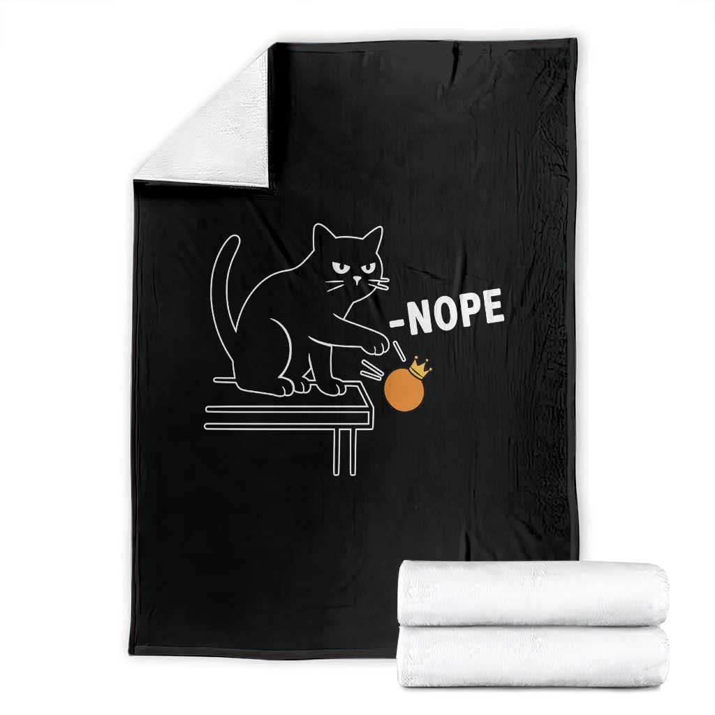 No Kings Protest Throw Blanket Funny Cat Kicking Crown TS14 Black Print Your Wear