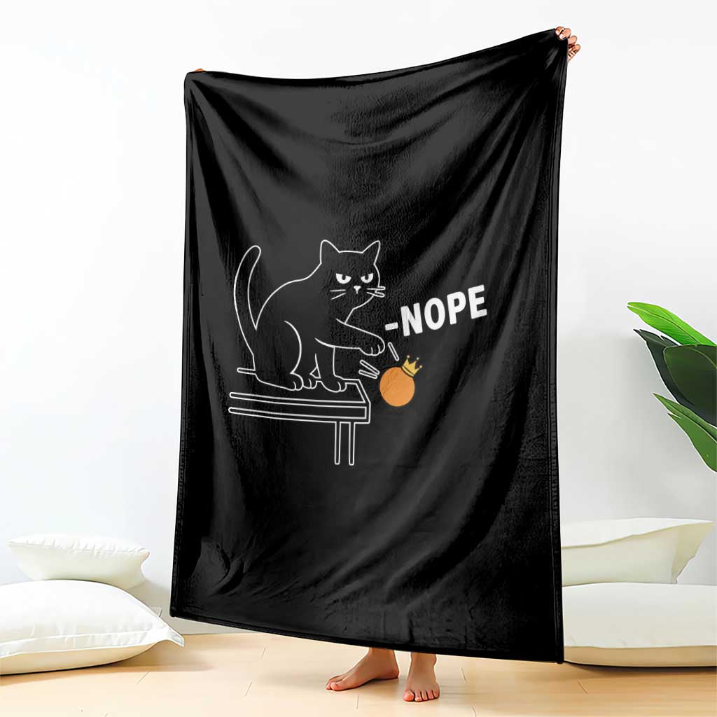 No Kings Protest Throw Blanket Funny Cat Kicking Crown TS14 Print Your Wear