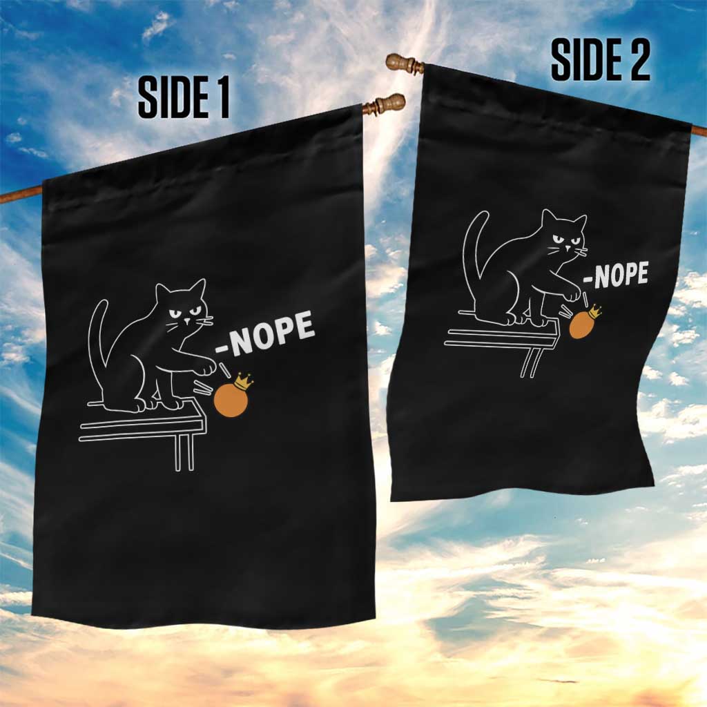 No Kings Protest Garden Flag Funny Cat Kicking Crown TS14 Print Your Wear