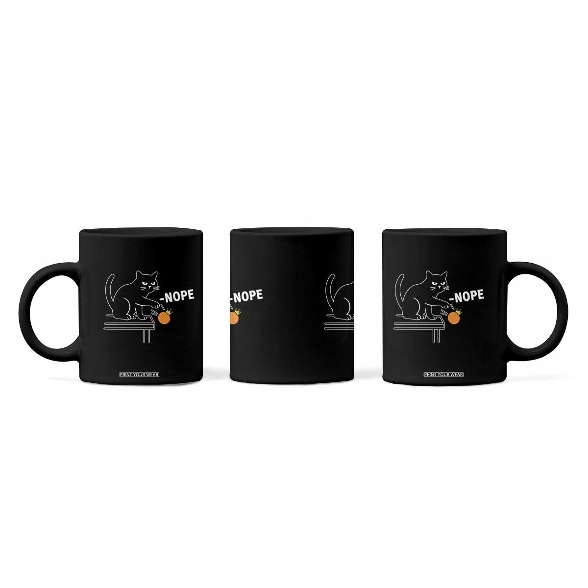 No Kings Protest Coffee Mug Funny Cat Kicking Crown TS14 Print Your Wear