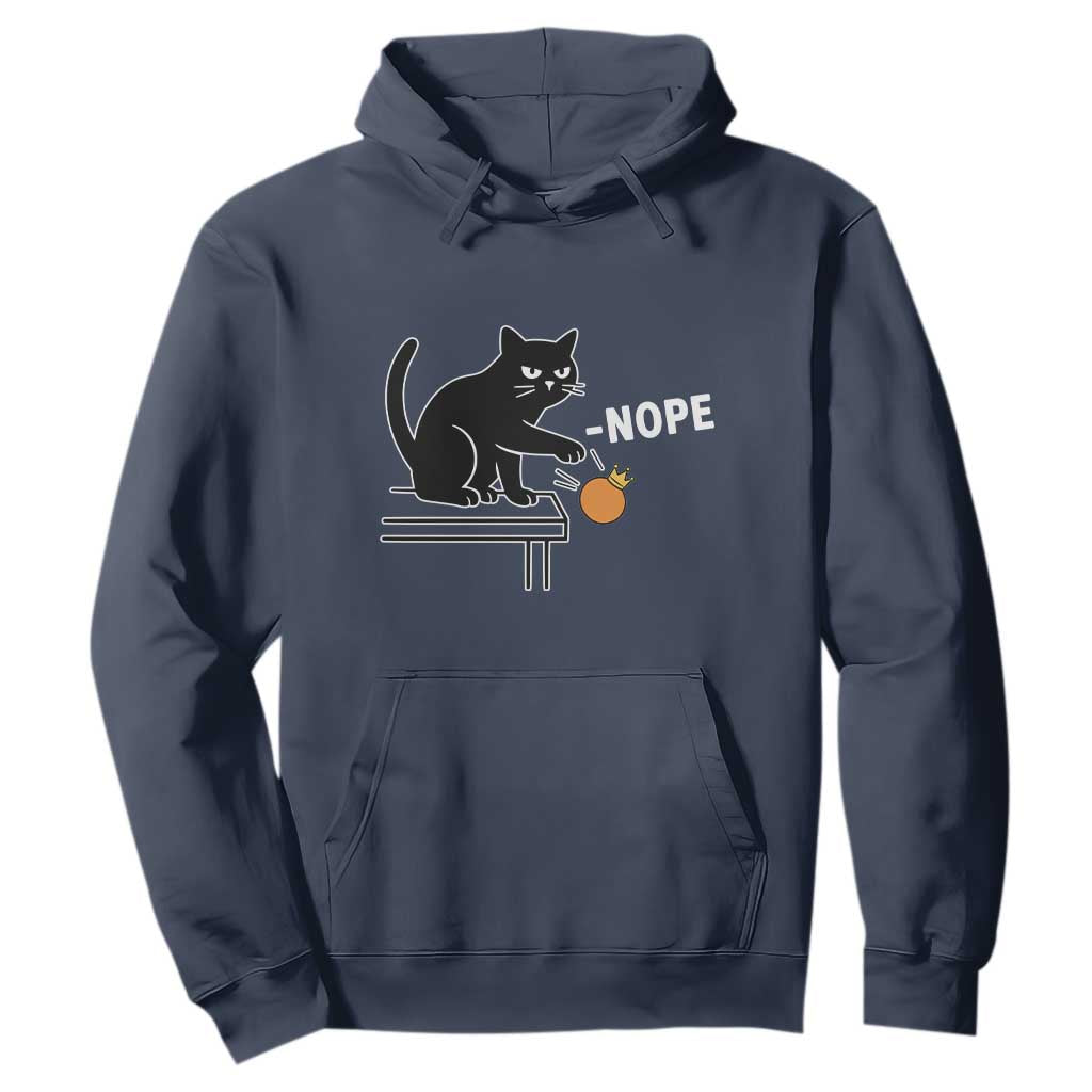 No Kings Protest Hoodie Funny Cat Kicking Crown TS14 Navy Print Your Wear