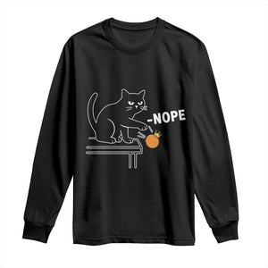 No Kings Protest Long Sleeve Shirt Funny Cat Kicking Crown TS14 Black Print Your Wear