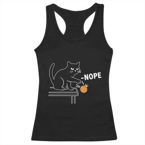 No Kings Protest Racerback Tank Top Funny Cat Kicking Crown TS14 Black Print Your Wear