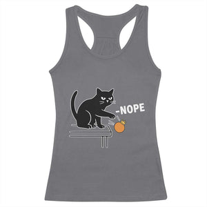 No Kings Protest Racerback Tank Top Funny Cat Kicking Crown TS14 Charcoal Print Your Wear