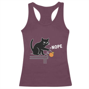 No Kings Protest Racerback Tank Top Funny Cat Kicking Crown TS14 Maroon Print Your Wear