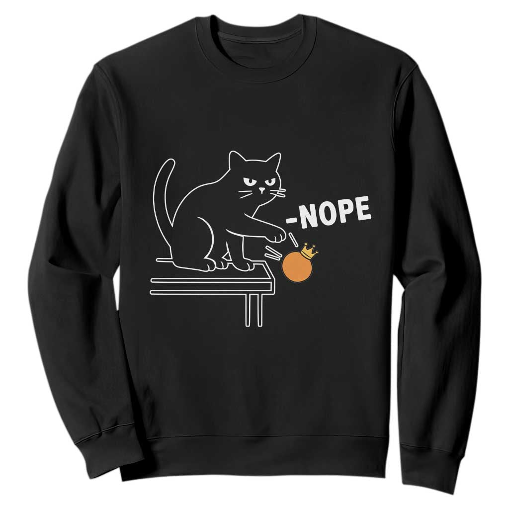 No Kings Protest Sweatshirt Funny Cat Kicking Crown TS14 Black Print Your Wear