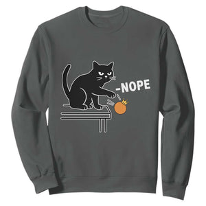 No Kings Protest Sweatshirt Funny Cat Kicking Crown TS14 Dark Heather Print Your Wear