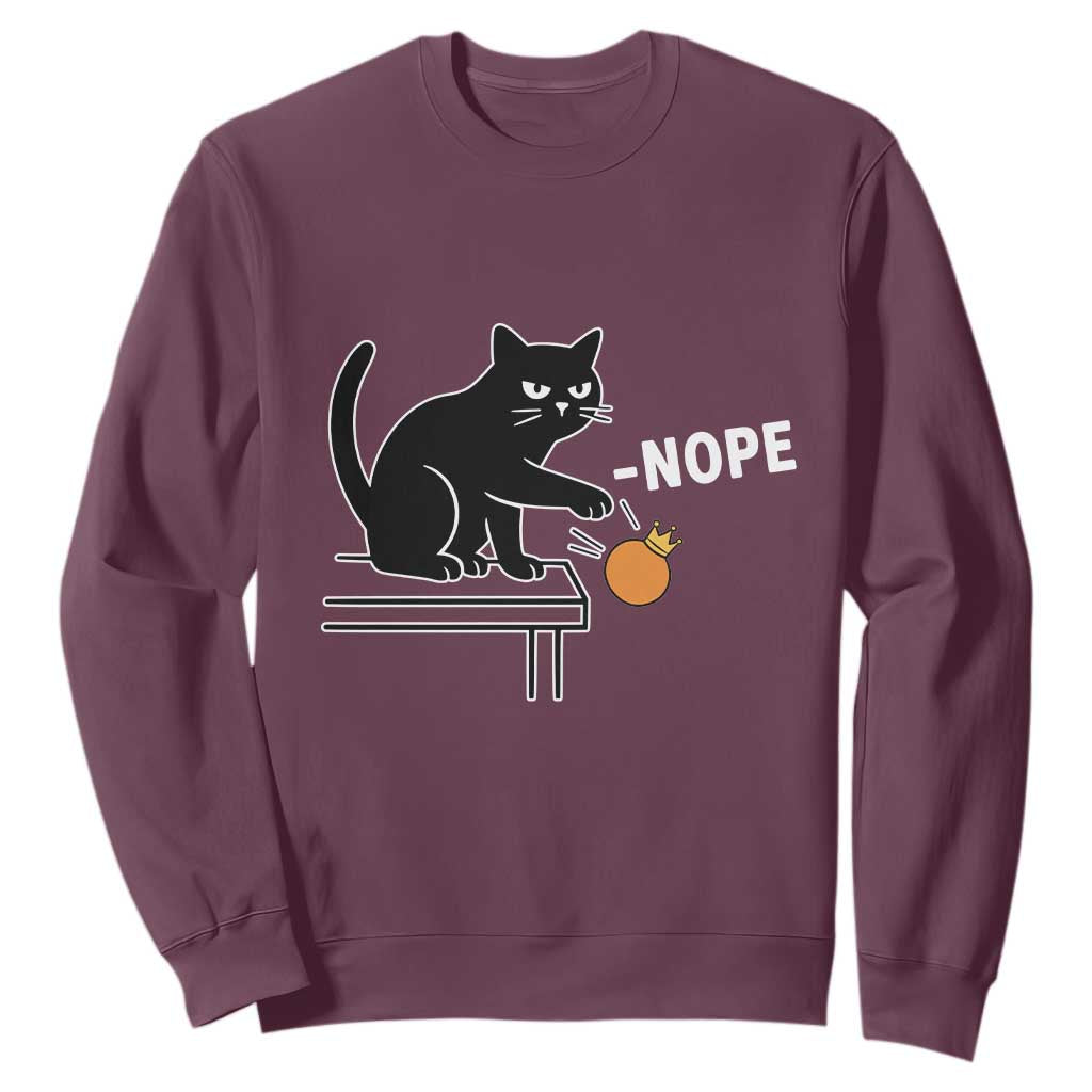 No Kings Protest Sweatshirt Funny Cat Kicking Crown TS14 Maroon Print Your Wear