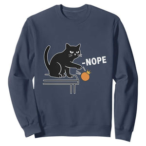 No Kings Protest Sweatshirt Funny Cat Kicking Crown TS14 Navy Print Your Wear