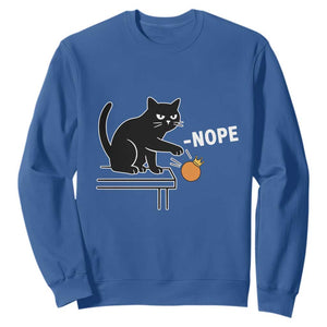 No Kings Protest Sweatshirt Funny Cat Kicking Crown TS14 Royal Blue Print Your Wear