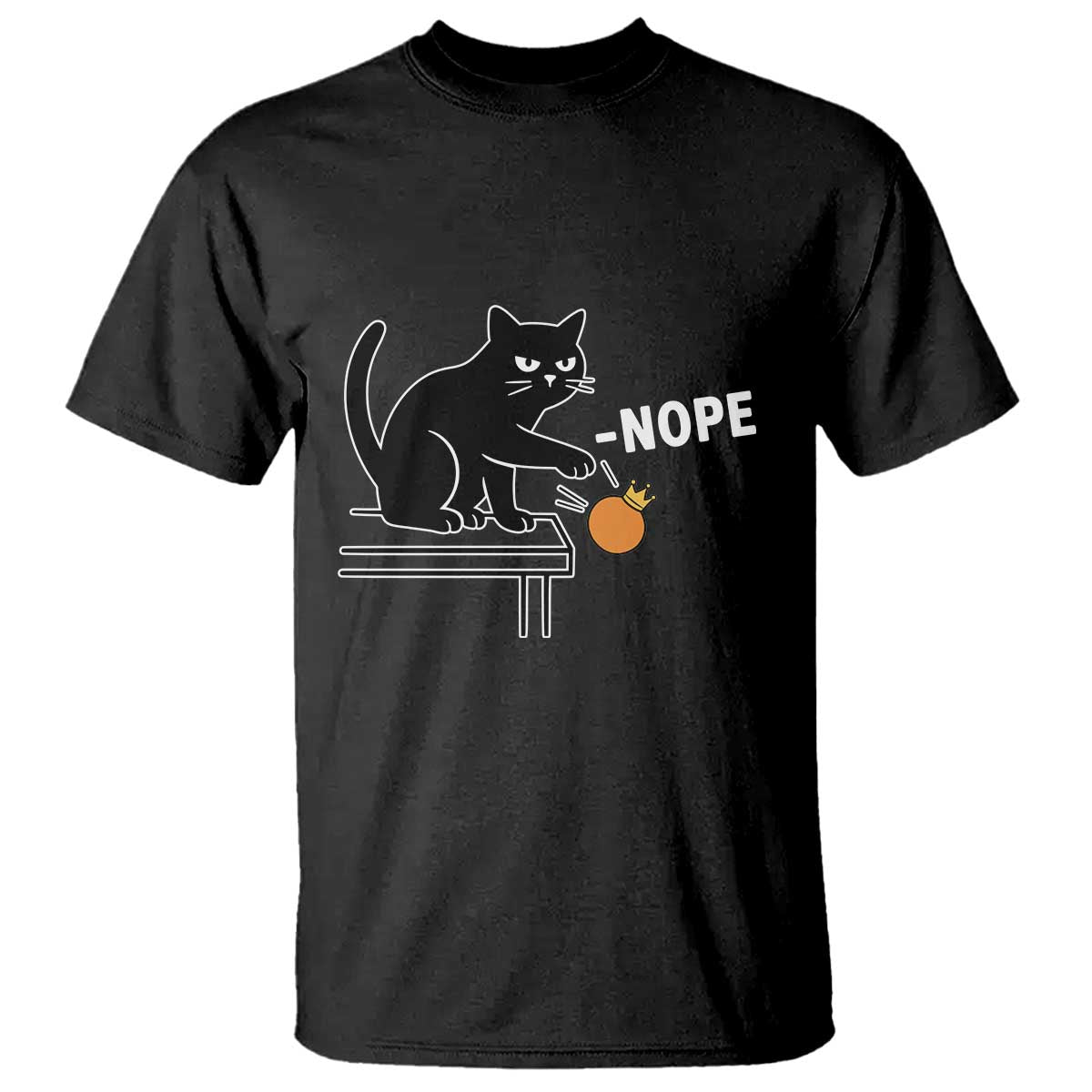 No Kings Protest T Shirt Funny Cat Kicking Crown TS14 Black Print Your Wear