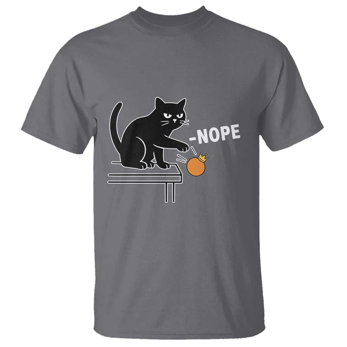 No Kings Protest T Shirt Funny Cat Kicking Crown TS14 Charcoal Print Your Wear