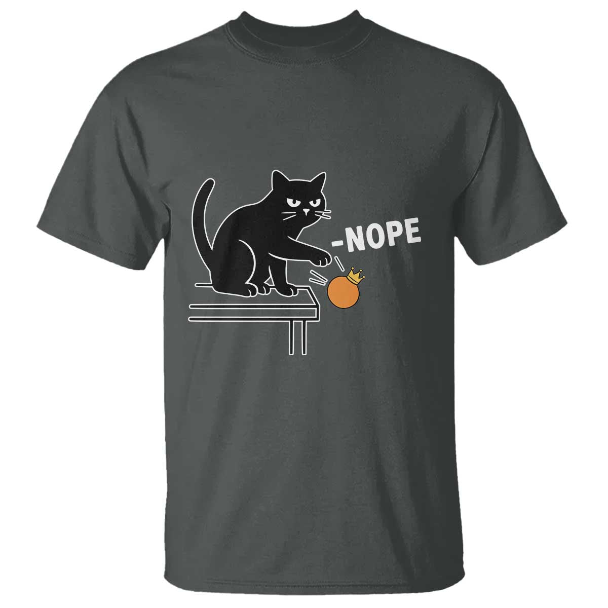 No Kings Protest T Shirt Funny Cat Kicking Crown TS14 Dark Heather Print Your Wear
