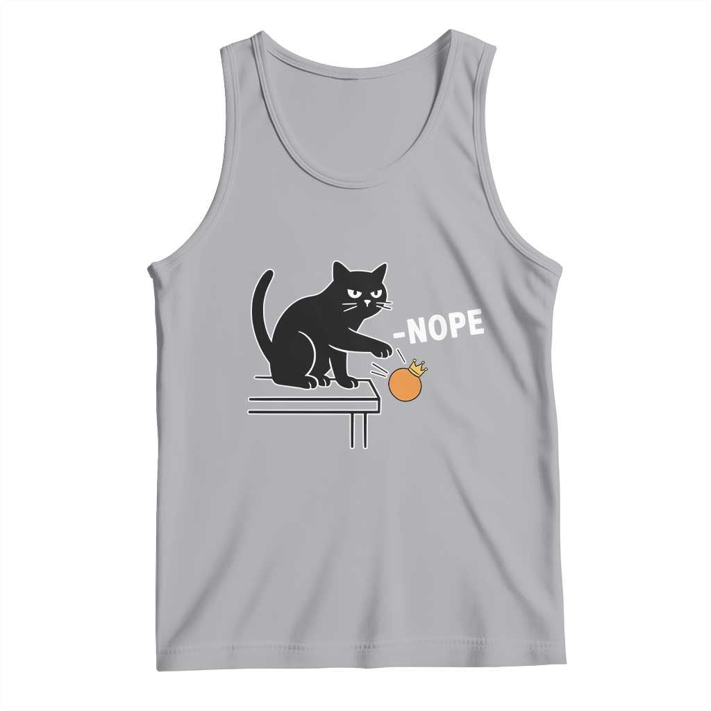 No Kings Protest Tank Top Funny Cat Kicking Crown TS14 Athletic Heather Print Your Wear