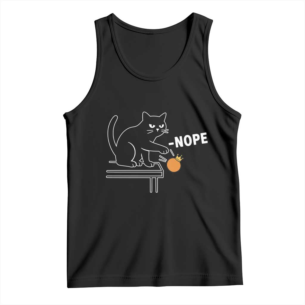 No Kings Protest Tank Top Funny Cat Kicking Crown TS14 Black Print Your Wear