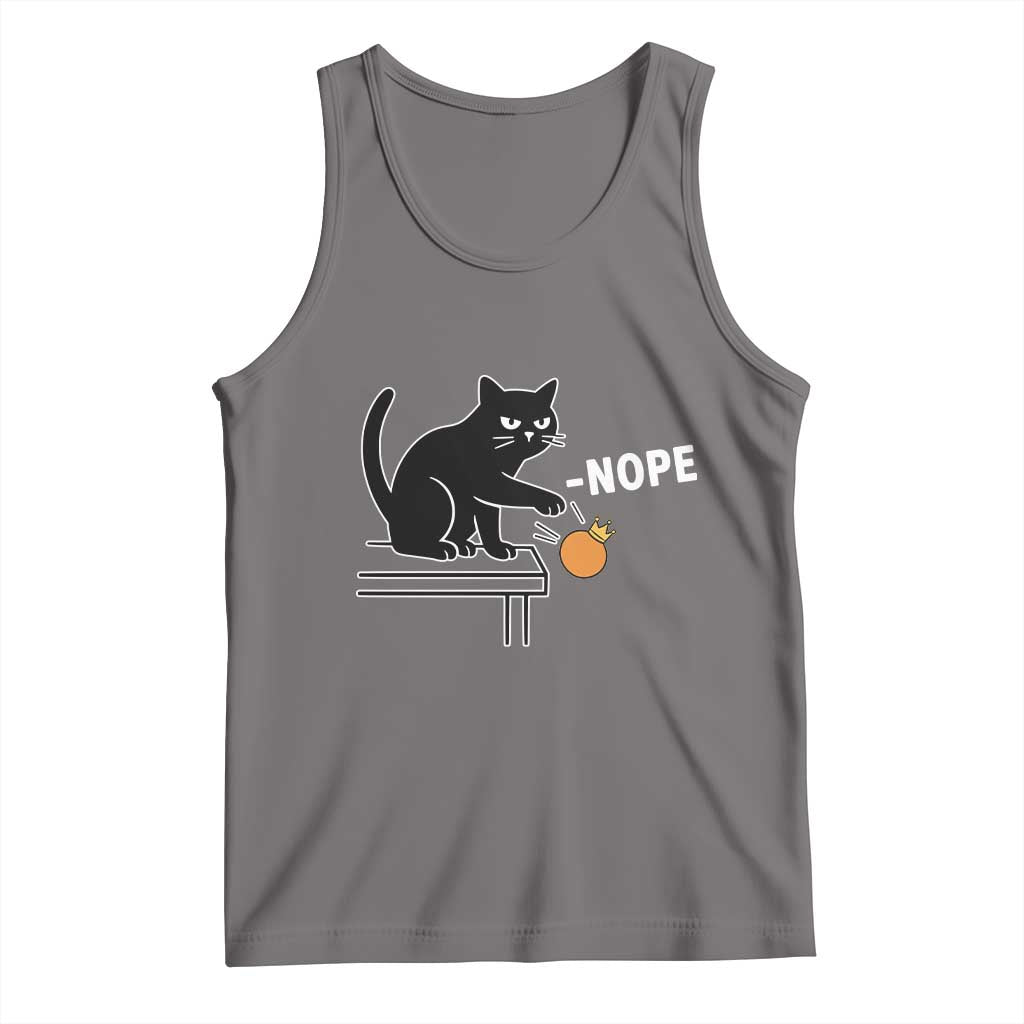 No Kings Protest Tank Top Funny Cat Kicking Crown TS14 Deep Heather Print Your Wear