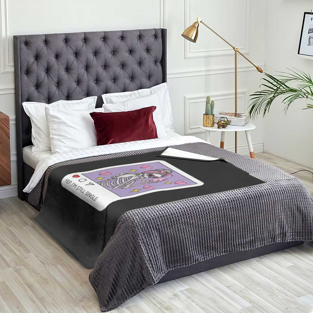 Anti Valentine Throw Blanket Funny Skeleton Selfie Meme TS14 Print Your Wear